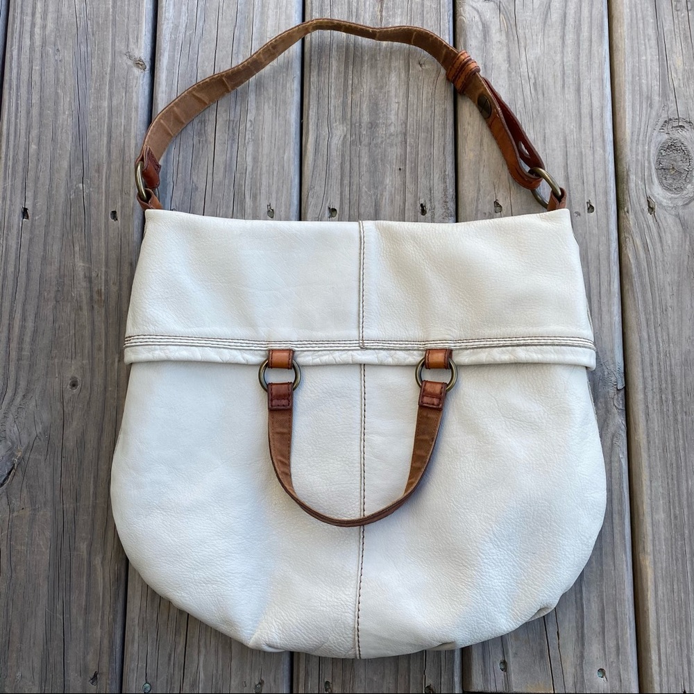 Lucky Brand - Leather Convertible Fold Over Tote